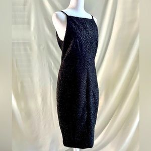 H&M Party Cocktail Black Fringe Spaghetti Strap Dress Size 10 EUC